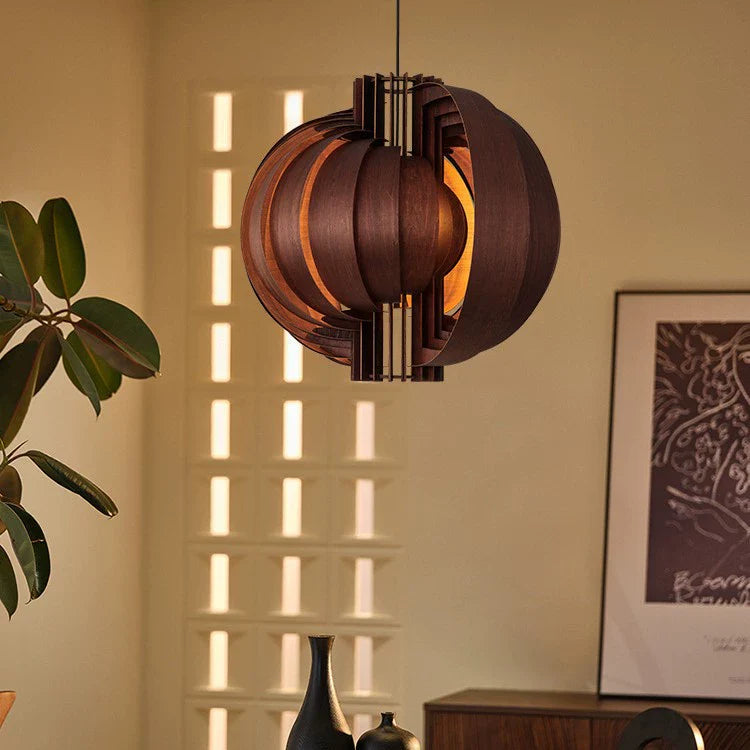 Harajuku Wooden Lantern Pendant Lamp