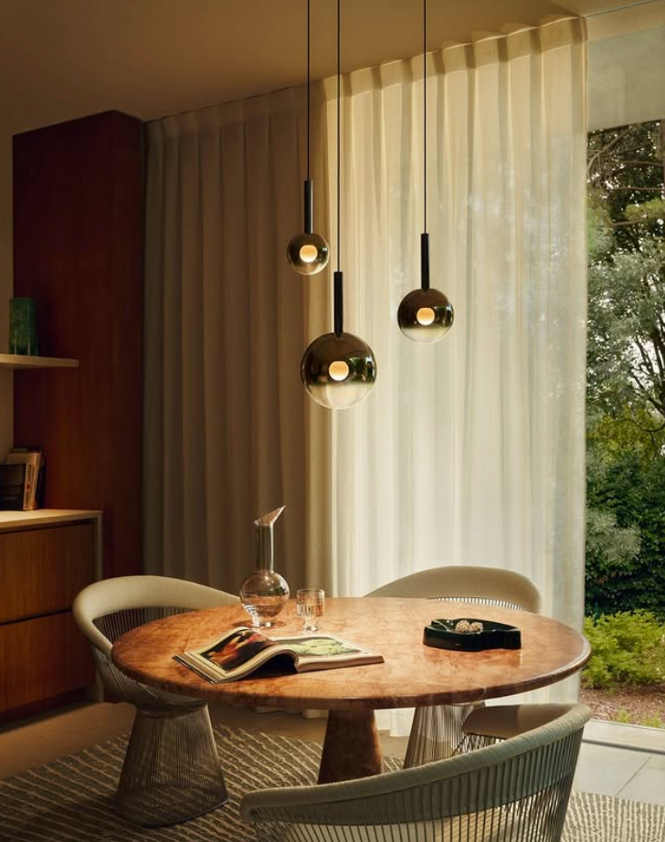 Modern Staircase Chandelier With Gradient Glass Globes