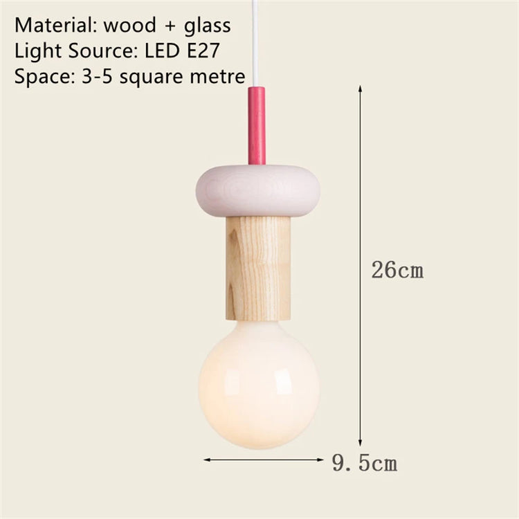 Multicolor  Art Solid Wood Decorative Handglamp