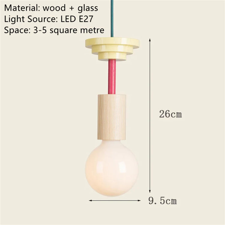 Multicolor  Art Solid Wood Decorative Handglamp