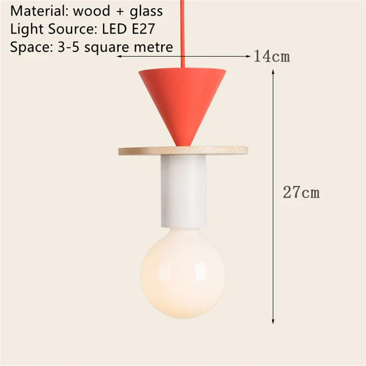 Multicolor  Art Solid Wood Decorative Handglamp