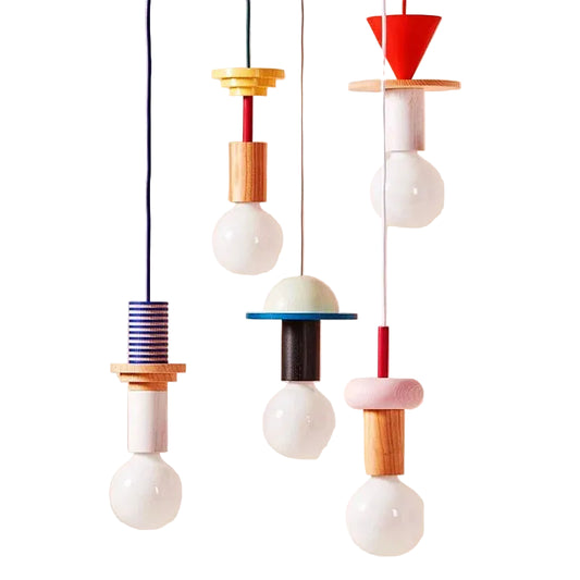 Multicolor Art Solid Wood Decorative Handglamp