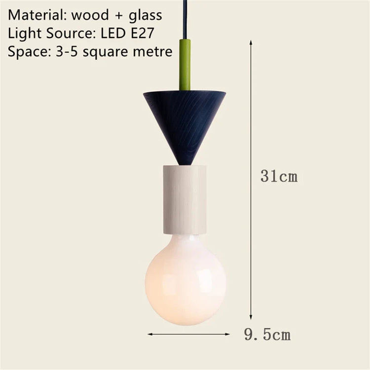 Multicolor  Art Solid Wood Decorative Handglamp