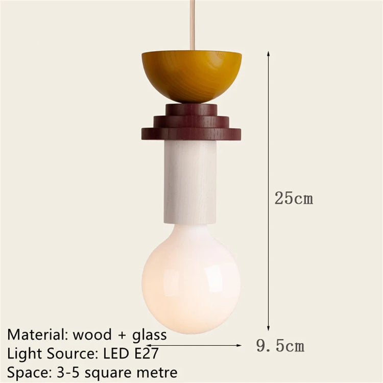 Multicolor  Art Solid Wood Decorative Handglamp