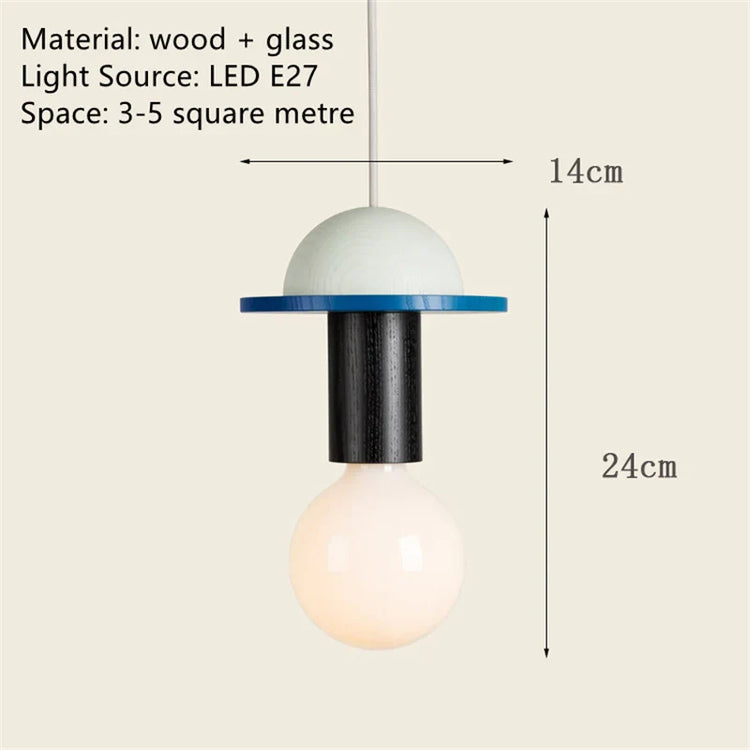 Multicolor  Art Solid Wood Decorative Handglamp