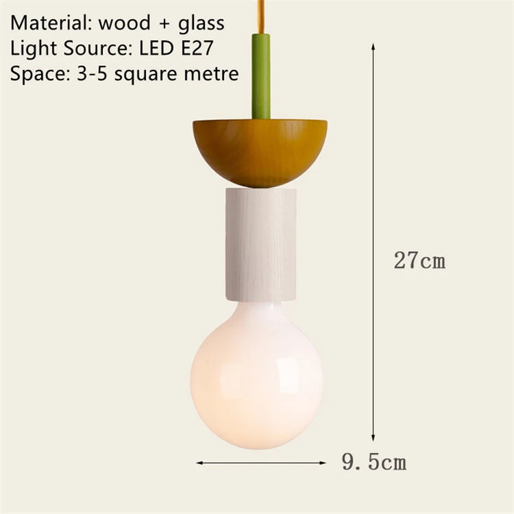 Multicolor  Art Solid Wood Decorative Handglamp