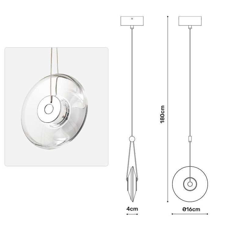 Modern minimalist luxury floating crystal chandelier | Minimalist artistic translucent disc design | Nordic style lighting fixture for living room, dining room, and staircase.