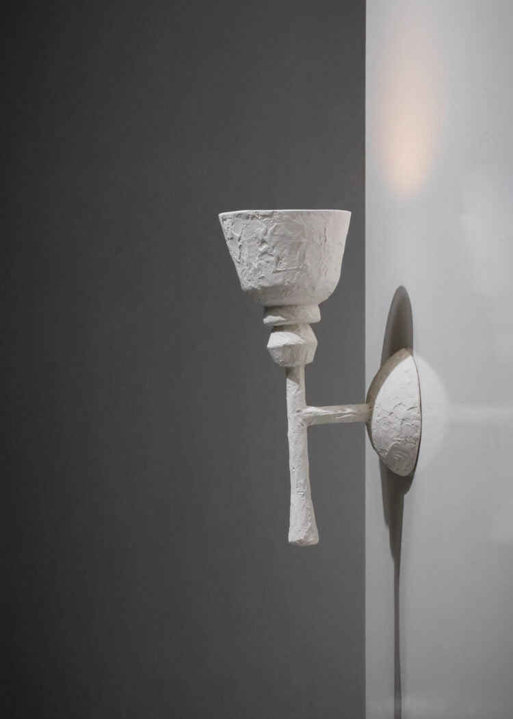 paire d’appliques en plâtre moderne dans le style de jean michel frank et diego giacometti